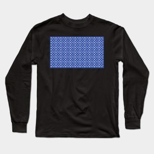 COVID 19 Pattern Blue White Long Sleeve T-Shirt